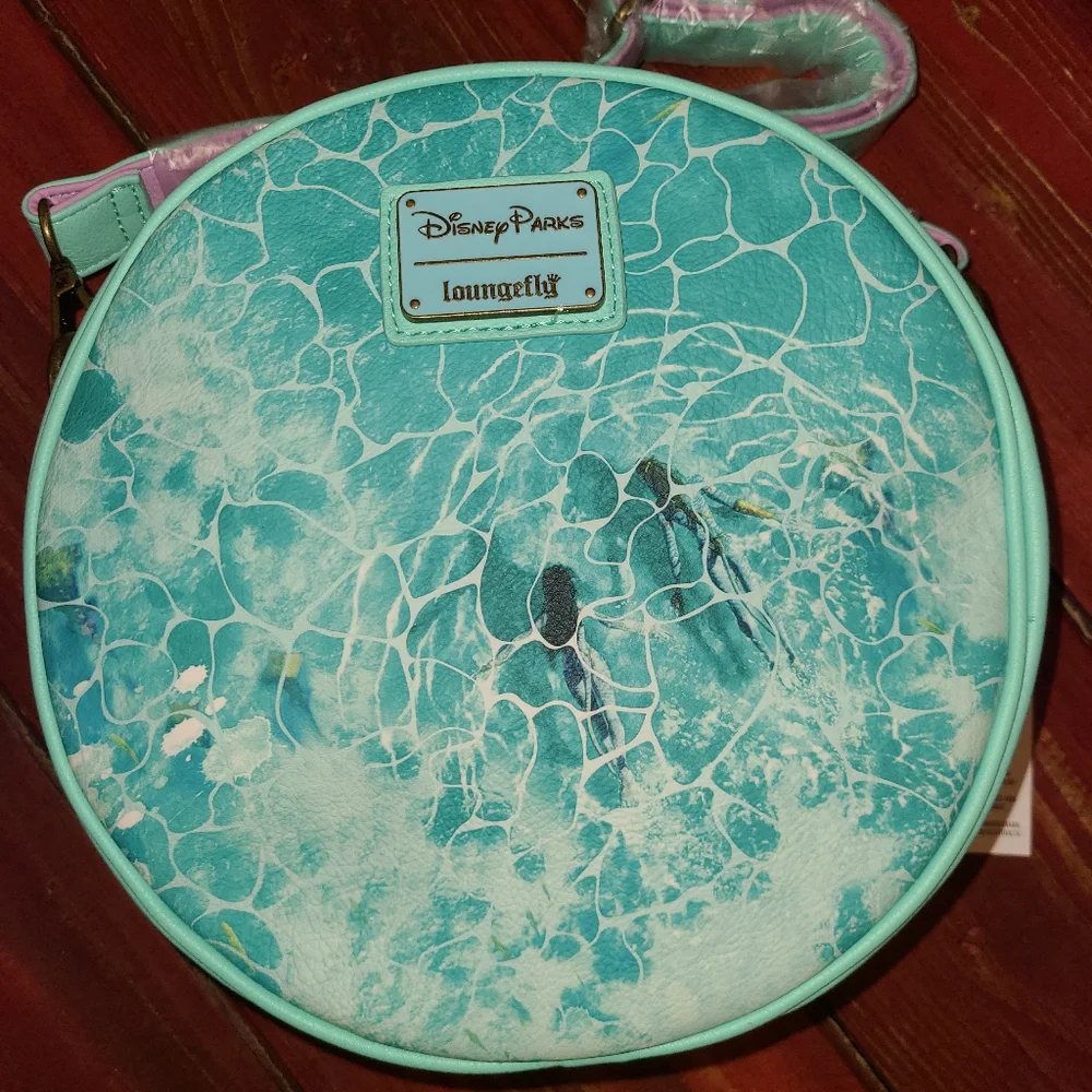 Loungefly Avatar Round Aqua Crossbody Bag with Gold Logo